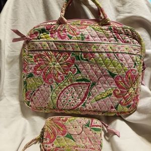 Vera Bradley Pinwheel Pink Laptop Bag w/Wristlet